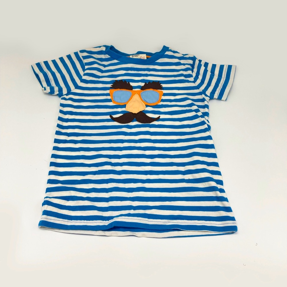 NWT MINI BODEN FUNNY GLASSES FACE STRIPED T SHIRT
